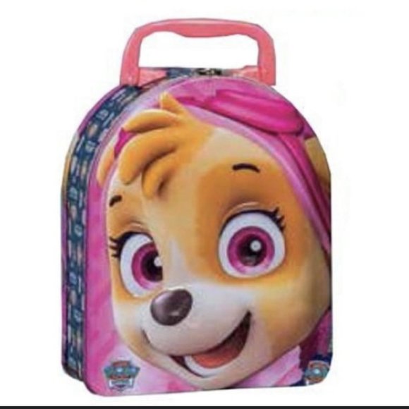 Paw Patrol Carry All Tin Box Skye Arch Embossed Clip to Close Carry Handle 2016 - Picture 1 of 2